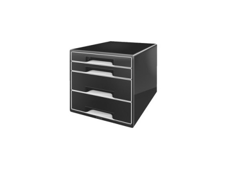 LEITZ Schubladenbox WOW CUBE, 4 Schübe, perlweiß/schwarz