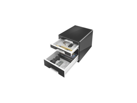 LEITZ Schubladenbox WOW CUBE, 4 Schübe, perlweiß/schwarz