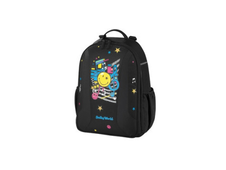 Herlitz Be.Bag Sac à dos d'écolier pour enfant, Smiley World Rock (Noir)