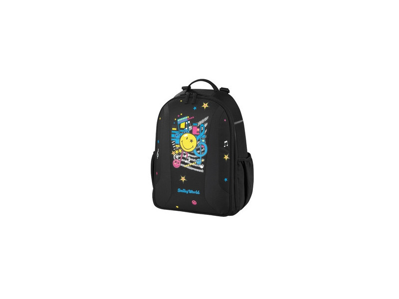 Herlitz Be.Bag Sac à dos d'écolier pour enfant, Smiley World Rock (Noir)