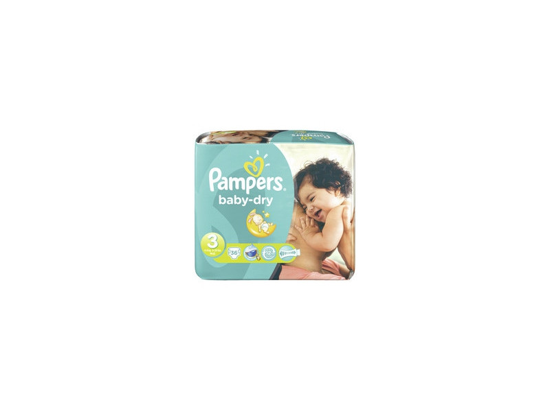 Pampers Couches baby-dry taille 3 Midi, 4-9 kg, pack