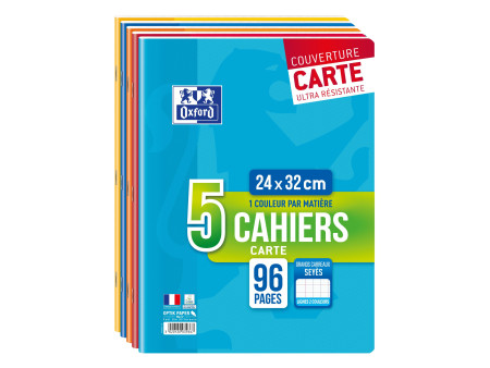 Oxford Cahier piqûre, 240 x 320 mm, Seyès, 96 pages,lot de 5