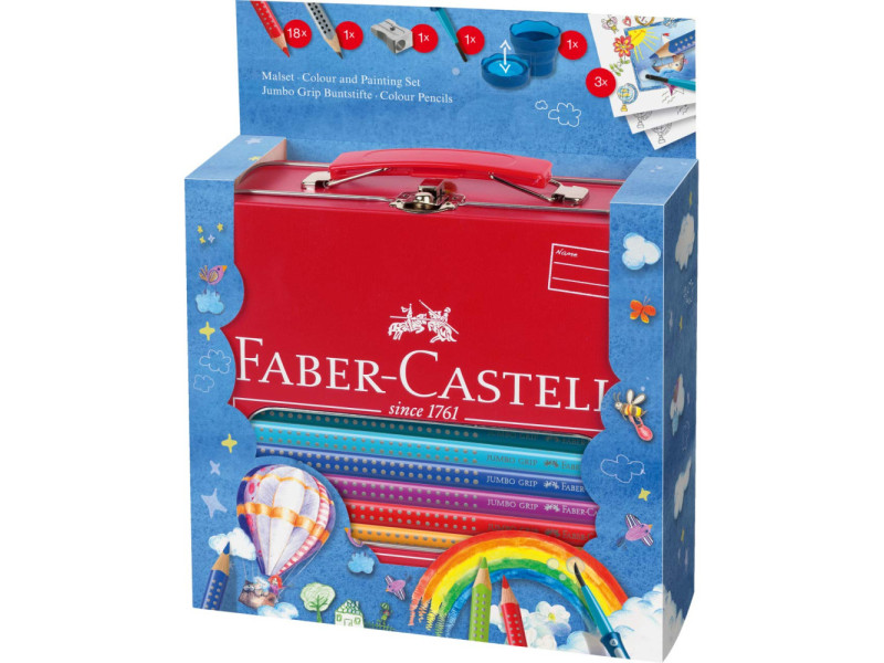 FABER-CASTELL Crayons de couleur Jumbo GRIP, kit coloriage