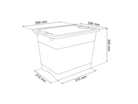 keeeper boîte de rangement "cornelia", 24 litres, bleu frais