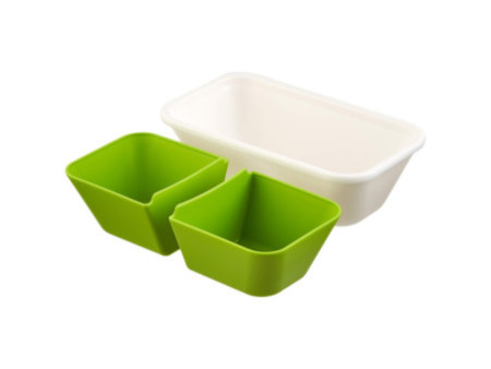 emsa  Boîte à micro-ondes BENTO BOX, 0,50 litres, blanc/vert