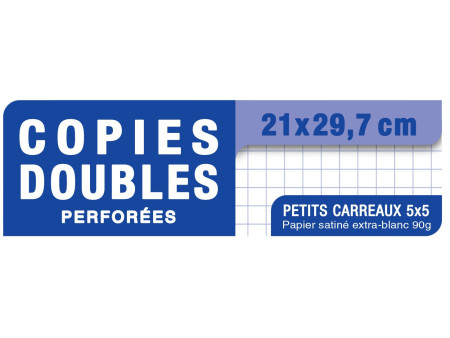 Oxford Copies doubles perforées, A4, quadrillé, avec marge
