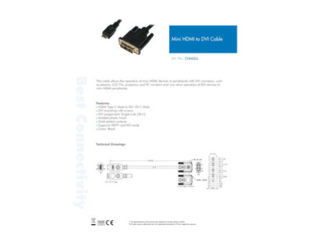 LogiLink Câble de connexion mini HDMI, mini HDMI - DVI-D,
