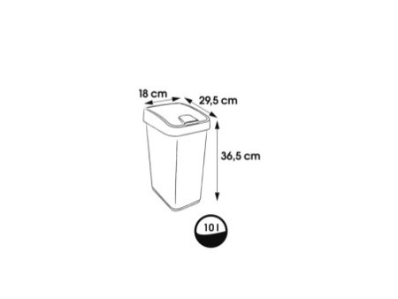 keeeper Poubelle magne, 10 litres, anthracite / crème