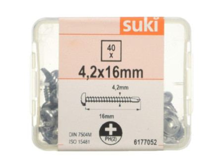 suki. Vis autoforeuse, tête bombée, 4,2x16 mm, PH2
