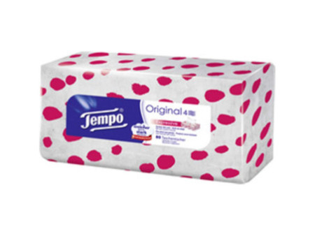 Tempo mouchoirs classique, 4 couches, blanc, pack de 80