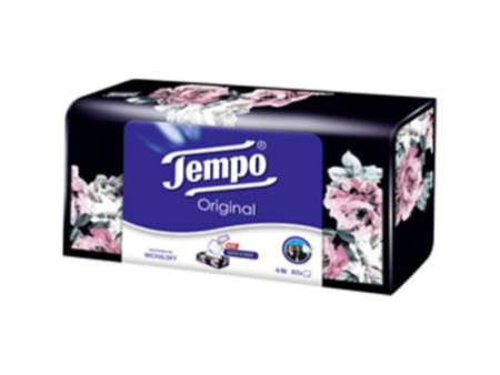 Tempo mouchoirs classique, 4 couches, blanc, pack de 80