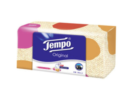 Tempo mouchoirs classique, 4 couches, blanc, pack de 80