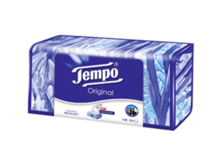 Tempo mouchoirs classique, 4 couches, blanc, pack de 80