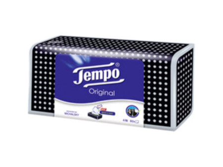 Tempo mouchoirs classique, 4 couches, blanc, pack de 80