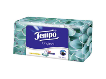 Tempo mouchoirs classique, 4 couches, blanc, pack de 80