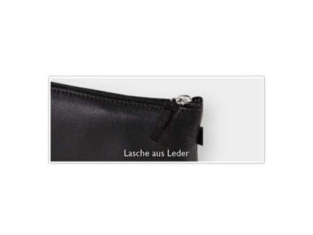 Clairefontaine Trousse rectangulaire, cuir noir vieilli