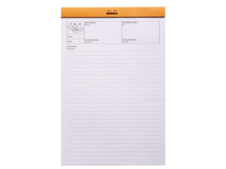 RHODIA Bloc agrafé ´FAX´, format A4+, pré-imprimé, orange