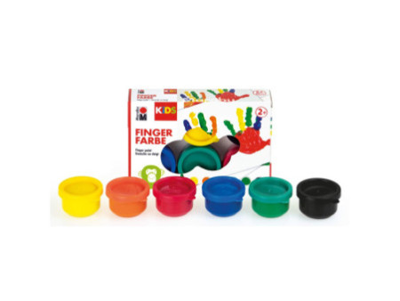 mara by Marabu Gouache au doigt, 35 ml, kit de 6, assorti
