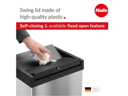 Hailo Poubelle Big-Box Swing L, 35 litres, acier inoxydable