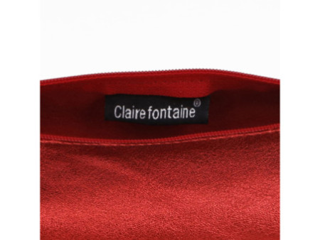 Clairefontaine Trousse CUIRISÉ, cuir, rouge