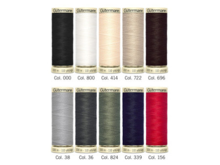 Gütermann Set fils à coudre Couleurs basiques, 10 bobines