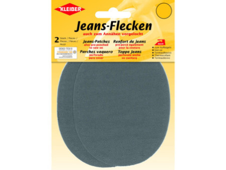 KLEIBER Patch thermocollant ovale pour jeans, gris