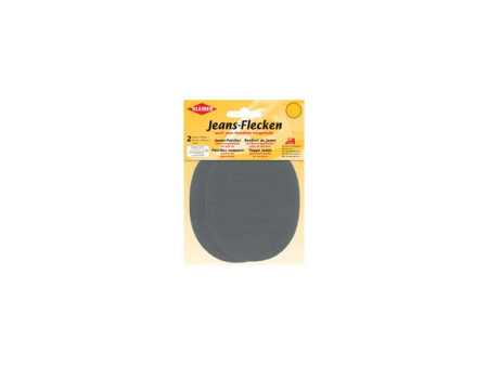 KLEIBER Patch thermocollant ovale pour jeans, gris