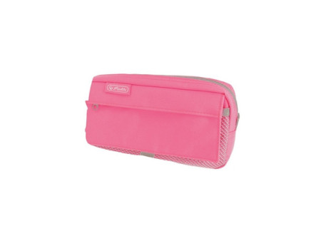 herlitz Trousse à stylos avec poche en filet, gris/vert fluo