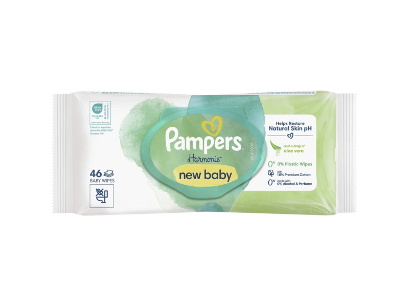 Pampers Lingette humide Harmonie New Baby, 1 x 46 pièces