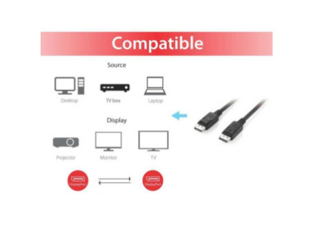 Equip 119331 cable DisplayPort 1 m Noir