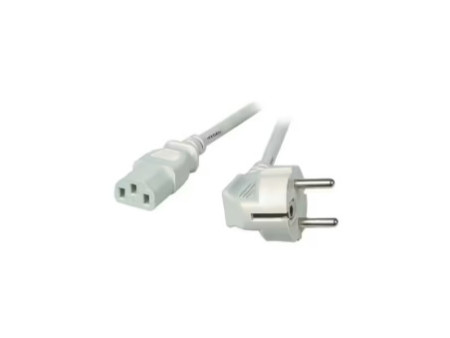 Câble d'alimentation CEE7/7 90° - C13 180°, Gris, 5 m, 3 x 1.00 mm²