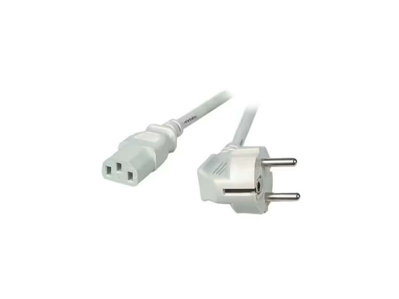 Câble d'alimentation CEE7/7 90° - C13 180°, Gris, 5 m, 3 x 1.00 mm²