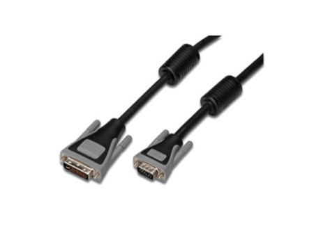 Digitus Connection Cable DVI-I 24 + 5 to VGA HD DSub15 VGA 3 m AWG28 Dual Link M/M