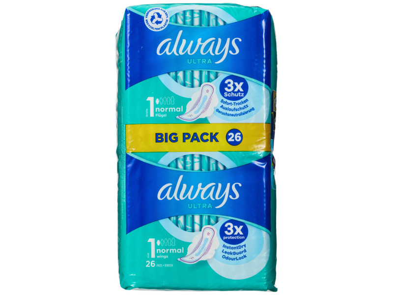 always ultra Serviette hygiénique Normal à ailettes, BigPack