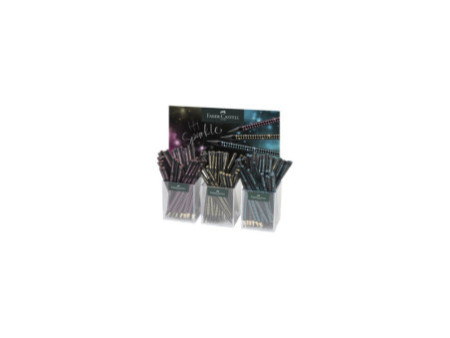 FABER-CASTELL Crayon GRIP SPARKLE Midnight, pot de 3