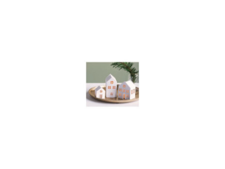 HEYDA Kit village illuminé Maisons, carton, 3 pièces, blanc