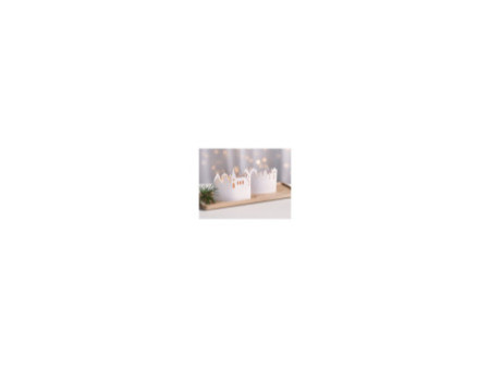 HEYDA Kit village illuminé Leporello, carton, 130 mm, blanc