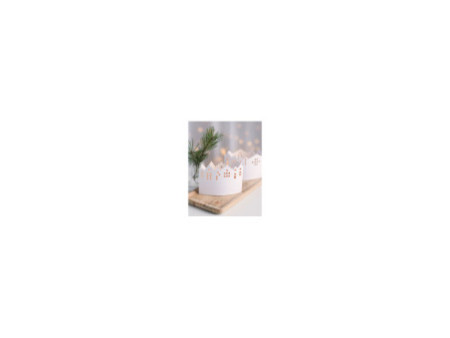 HEYDA Kit village illuminé Leporello, carton, 100 mm, blanc