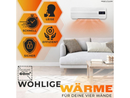 PROFI CARE Chauffage mural en céramique PC-HL 3116, blanc