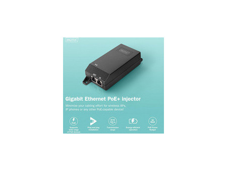 DIGITUS Injecteur Gigabit Ethernet PoE +, 802.3at, 30 W