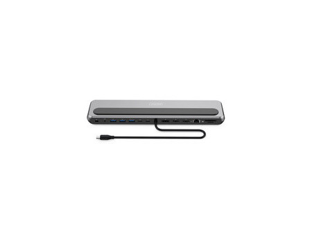 DIGITUS Station d'accueil, USB-C, 12 ports, gris/noir