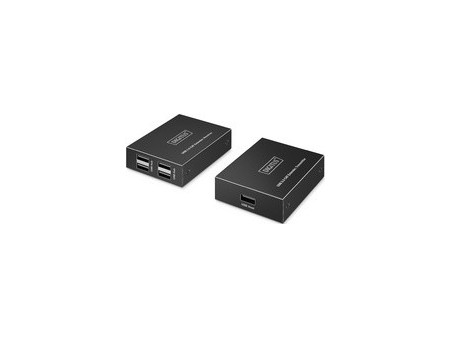 DIGITUS Extenseur USB 2.0, USB-A, 4 ports, noir