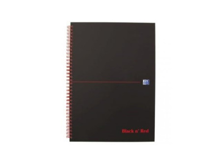 Oxford Cahier à spirale Black n' Red, format A4, quadrillé