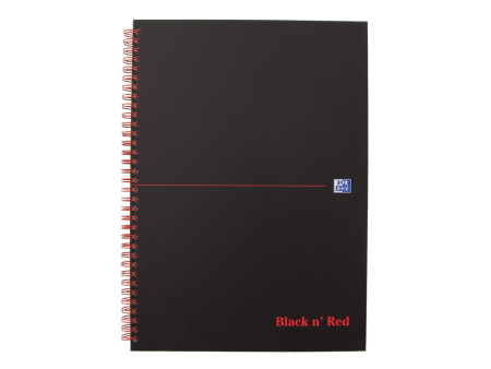 Oxford Cahier à spirale Black n' Red, A5, ligné, carton