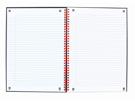 Oxford Cahier à spirale Black n' Red, A5, ligné, carton