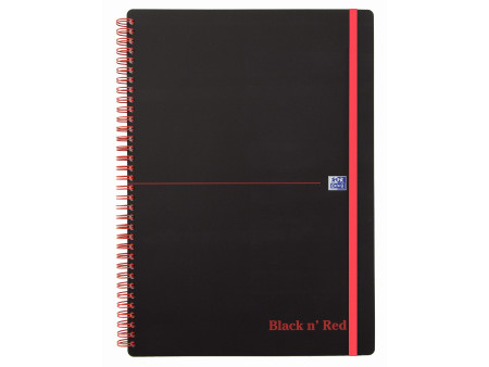 Oxford Cahier à spirale Black n' Red, A4, quadrillé, PP