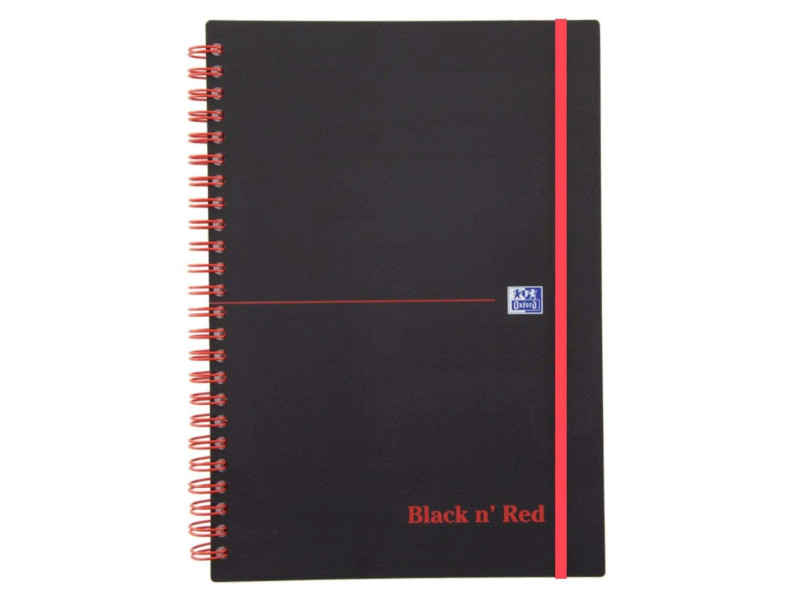 Oxford Cahier à spirale Black n' Red, A5, ligné, PP