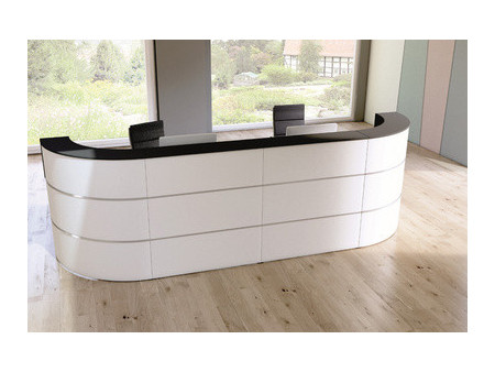 kerkmann Comptoir arrondi Cento 7, blanc/anthracite
