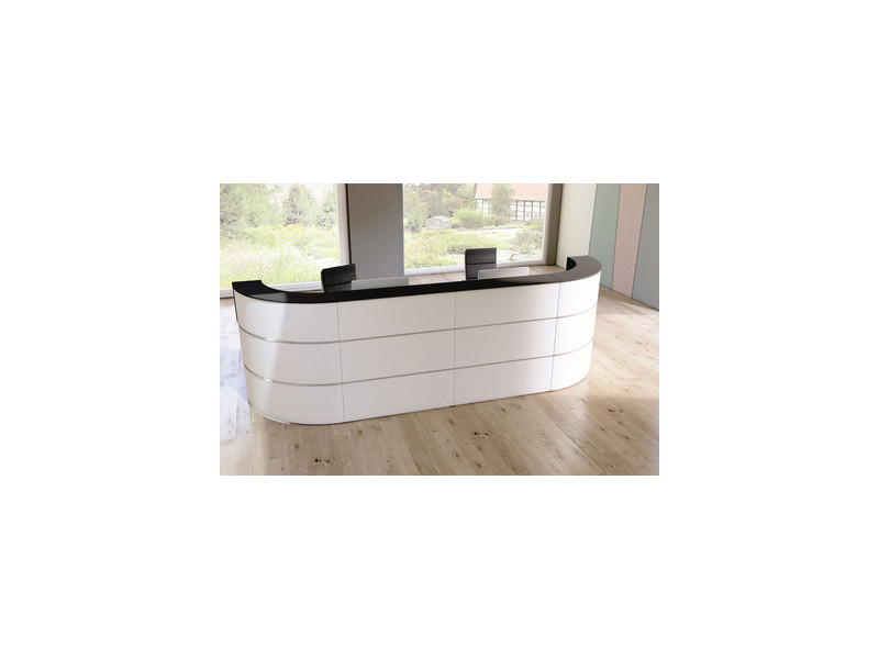 kerkmann Comptoir arrondi Cento 7, blanc/anthracite