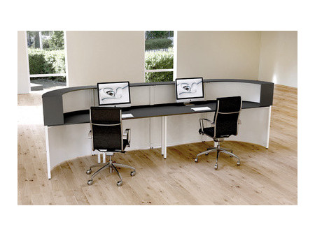 kerkmann Comptoir arrondi Cento 7, blanc/anthracite